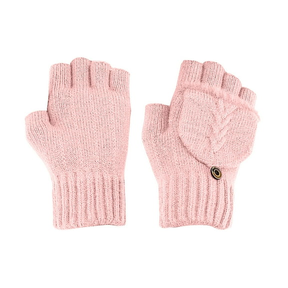 SPOORYYO Women's & Men's USB Heated Gloves Mitten Winter Hands Warm Laptop Gloves, USB Electric Gloves Half Finger Flip Velvet Knitted Winter Fashion Women's Yarn Exposed Electric Gloves