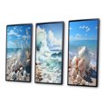 thumbnail image 3 of Designart "Florida Seaside euphony II" Nautical & Beach Framed Wall Art Set Of 3 - Turquoise Florida Frame Gallery Wall Set For Home Decor, 3 of 6