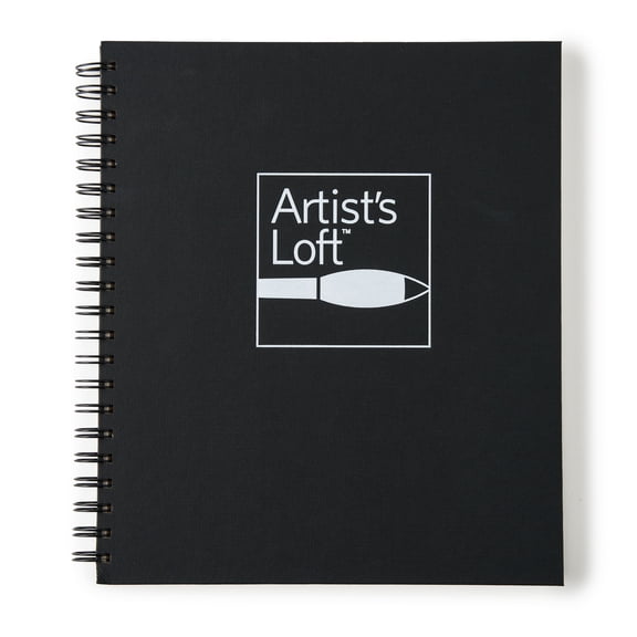 8.5" x 11" Black Hard Cover Watercolor Pad by Artist's Loft - Heavyweight and Acid Free Paper for Wet and Dry Mediums and Techniques - Bulk 6 Pack