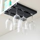 thumbnail image 1 of Estante de plástico para copas de vino, soporte para copas de vino, almacenamiento de copas, copas de vino, paquete de 2 perchas de cocina, negro, 1 of 5
