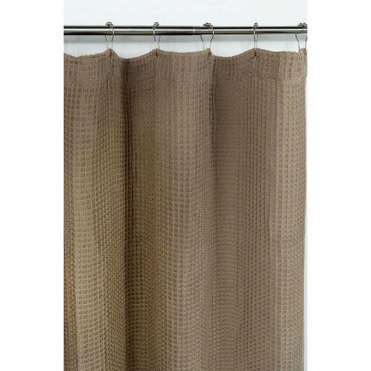 Dainty Home Imperial Cotton Textured Waffle Shower Curtain, 70 x 72, Coffee Brown