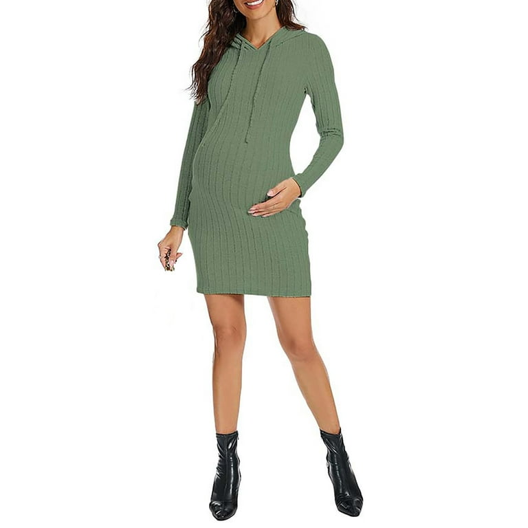 knitted dress with sleeves Navy Ribbed Knit Long Sleeve Sweater Dress