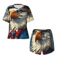 thumbnail image 4 of Picia Surreal Bald Eagle Gentleman Pajamas Sets for Women Soft Short-Sleeved Pjs with Lounge Shorts Two Piece Sleepwear-4X-Large, 4 of 9