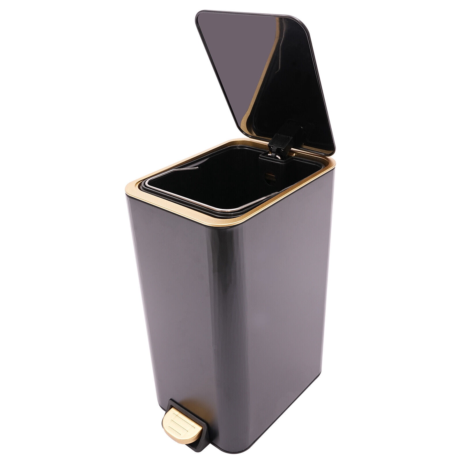12L Bathroom Trash Can Carbon Steel Step On Kitchen Garbage Bin Step Trash Bin