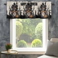 thumbnail image 4 of Halloween Farmhouse Short Window Curtain Valances, Gnomes Skull Pumpkin Horror Black Tree Rod Pocket Kitchen Valances for Living Room Bedroom Bathroom Cafe 54" x 18", 4 of 8