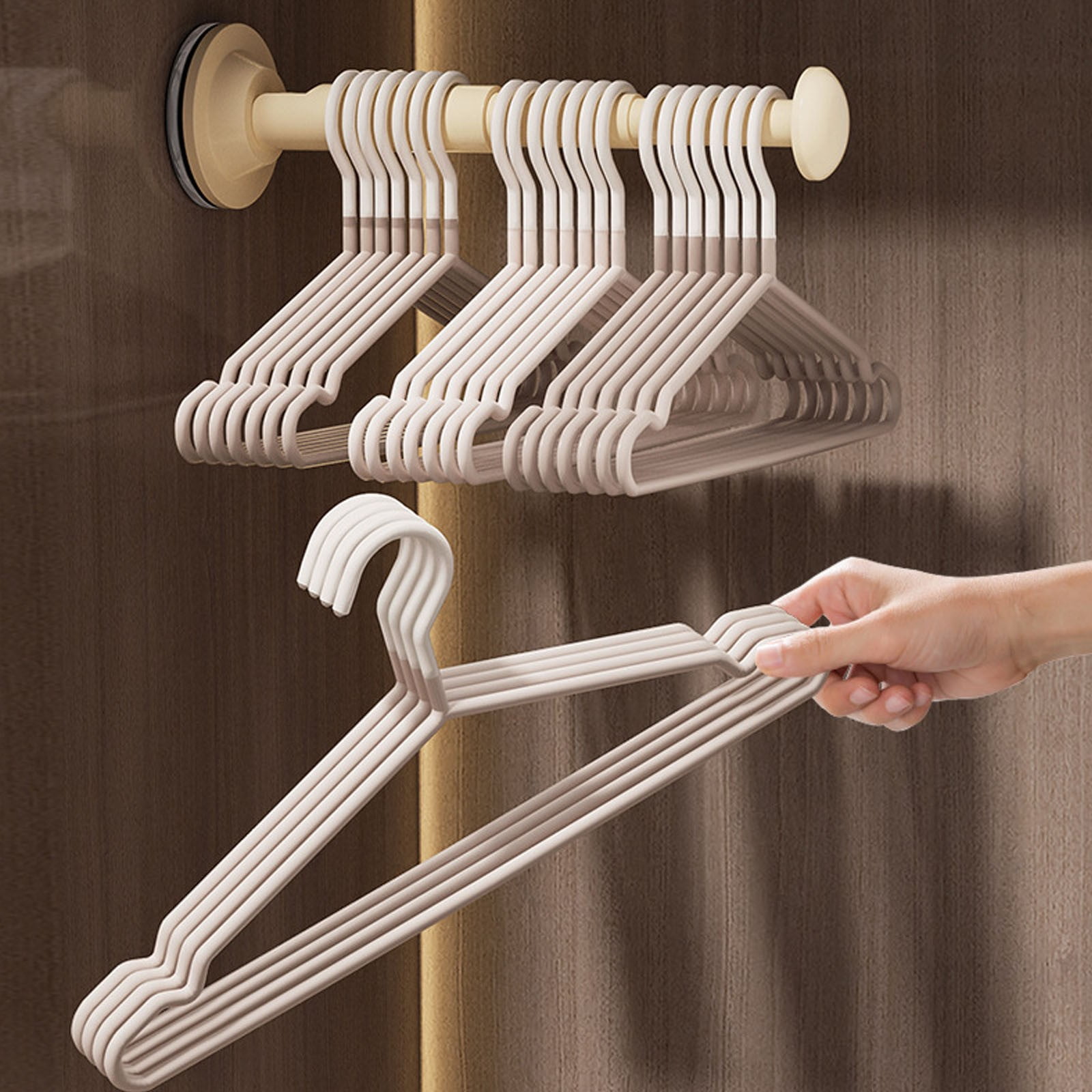 Clothes Hanger Organizer Extendable Stacker Rack,Space-Saving Laundry Storage Holder