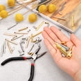 thumbnail image 5 of 200Pack Slide on End Clasps, 10mm Tube Ball Bead Slider Crimp Ends, Gold Tone, 5 of 6