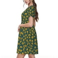 thumbnail image 2 of Balery Yellow Floral Pattern Womens Dresses Loose Short sleeve Sundresses Swimsuit Coverup 2025 Summer Casual Dress for Women - A-Line Swing Dress, 2 of 6