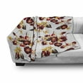 thumbnail image 3 of Flowers Soft Flannel Fleece Blanket, Bouquets with Old Fashioned Wildflowers Retro Style Bridal Corsage Design, Cozy Plush for Indoor and Outdoor Use, 70" x 90", Yellow and Burgundy, by Ambesonne, 3 of 6