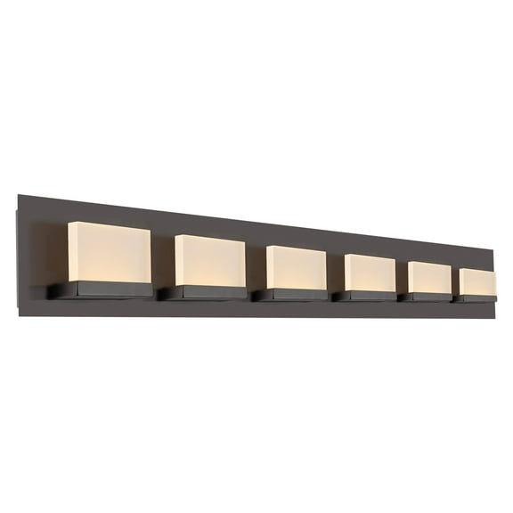 Kira Home Everett 48" 60W Integrated LED Bathroom / Light, Rectangular Acrylic Lenses, 3000k Light, Oil Rubbed Bronze