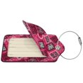 thumbnail image 4 of Rocae Geometry for Leather Luggage Baggage Tags ID Label Privacy Cover ID Label with Stainless Steel Loop and Address Card, 4 of 5