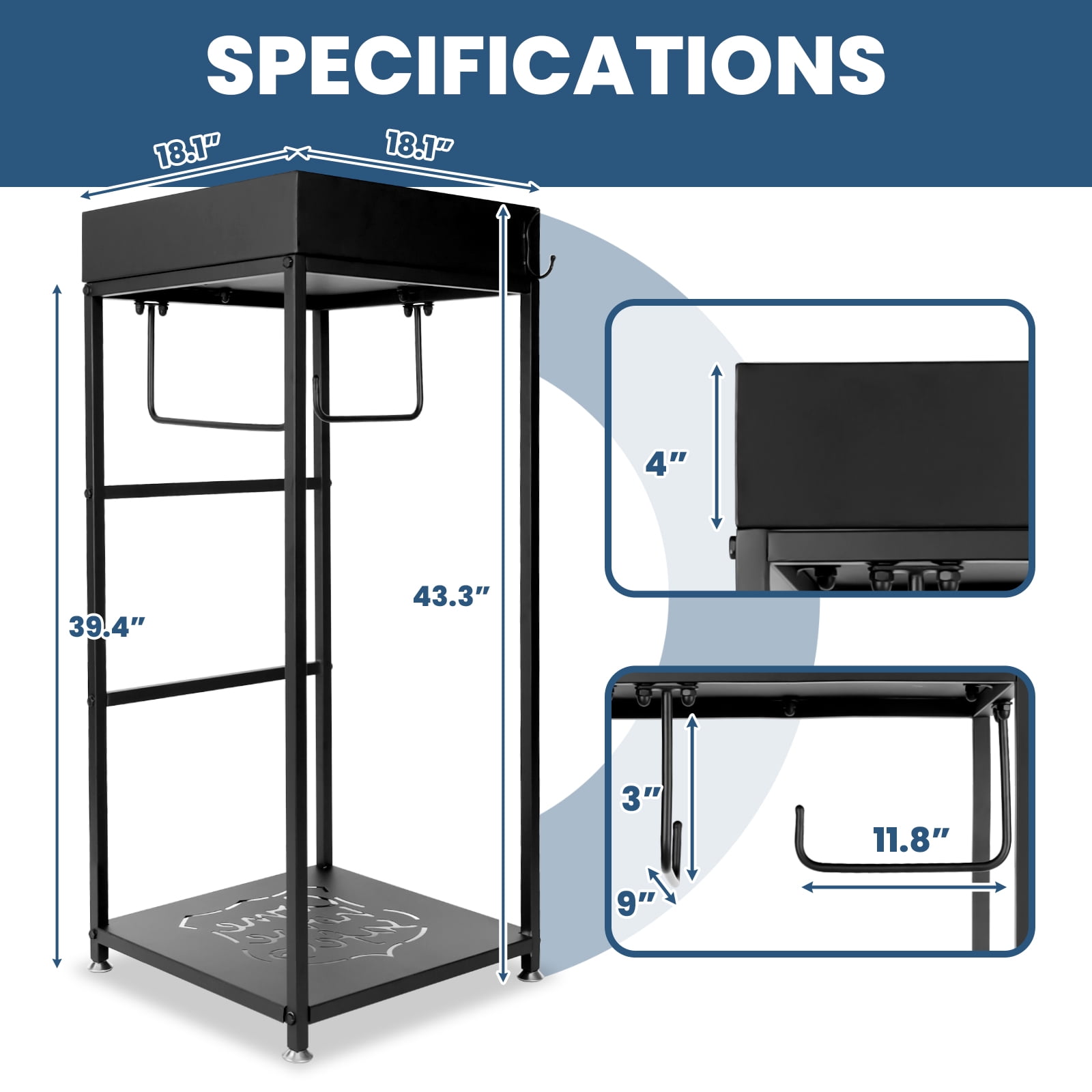 Police Gear Rack Wall Mounted, Tactical Gear Stand for Law Enforcement, Police Vest & Plate Carrier Organizer, Ideal for Police Offices