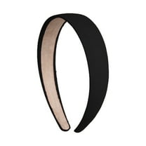 Motique Accessories 1 inch Wide Suede like HeadBand Solid Hair band for Women and Girls - Black