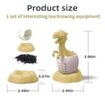 thumbnail image 2 of FEJANPON Funny Silicone Dinosaur Tea Strainer, Tea Infuser Ball (Yellow), 2 of 7