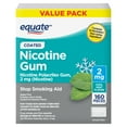 thumbnail image 3 of (2 pack) Equate Coated Nicotine Polacrilex Gum 2 mg, Stop Smoking Aid, Mint Flavor,  160 Count, 3 of 11
