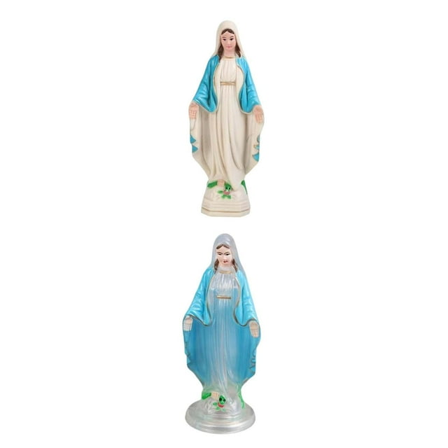 Figura de la Santísima Virgen María Personaje Escultura Estatua Decoración 15cm Bendita Abrigo azul de 10 cm