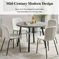 thumbnail image 3 of NORDICANA 5 Pieces Dining Table and Chairs Set, 37 Inch Round Kitchen Table with 4 Upholstered PU Chairs, Dark Grey, 3 of 5