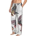 thumbnail image 2 of Junzan Men'S Pajama Pants Vintage Butterflies Sleepwear Pants Pj Bottoms Drawstring And Pockets, 2 of 9