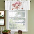 thumbnail image 4 of 2 Pack Valances for Windows, Pink Pig Window Valances for Living Room/Bedroom/Bathroom, Cute Bathing Animal Cartoon Watercolor White Light Filtering Kitchen Curtain Valance 42"W x12" L, 4 of 9