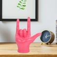 thumbnail image 4 of FUTUREORYY 1Pcs Pink Resin Hand Gesture Statue Table Sculpture Elegant Finger Figure For Home Owners 11.8X5.1X2In, 4 of 7