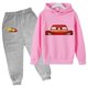 thumbnail image 3 of Sudadera de coches para niño, sudadera con capucha para niña, pantalones, 2 piezas, chándales para niños, ropa para niños de 4 a 14 años, 3 of 5