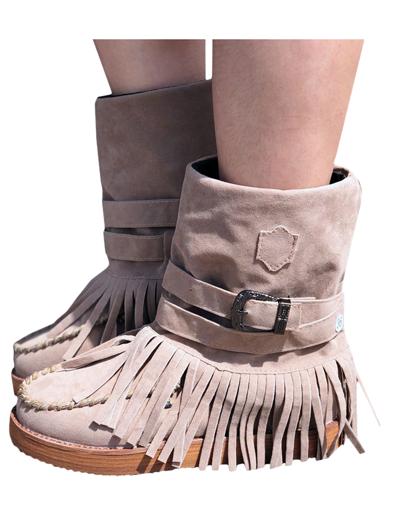 womens booties with tassels
