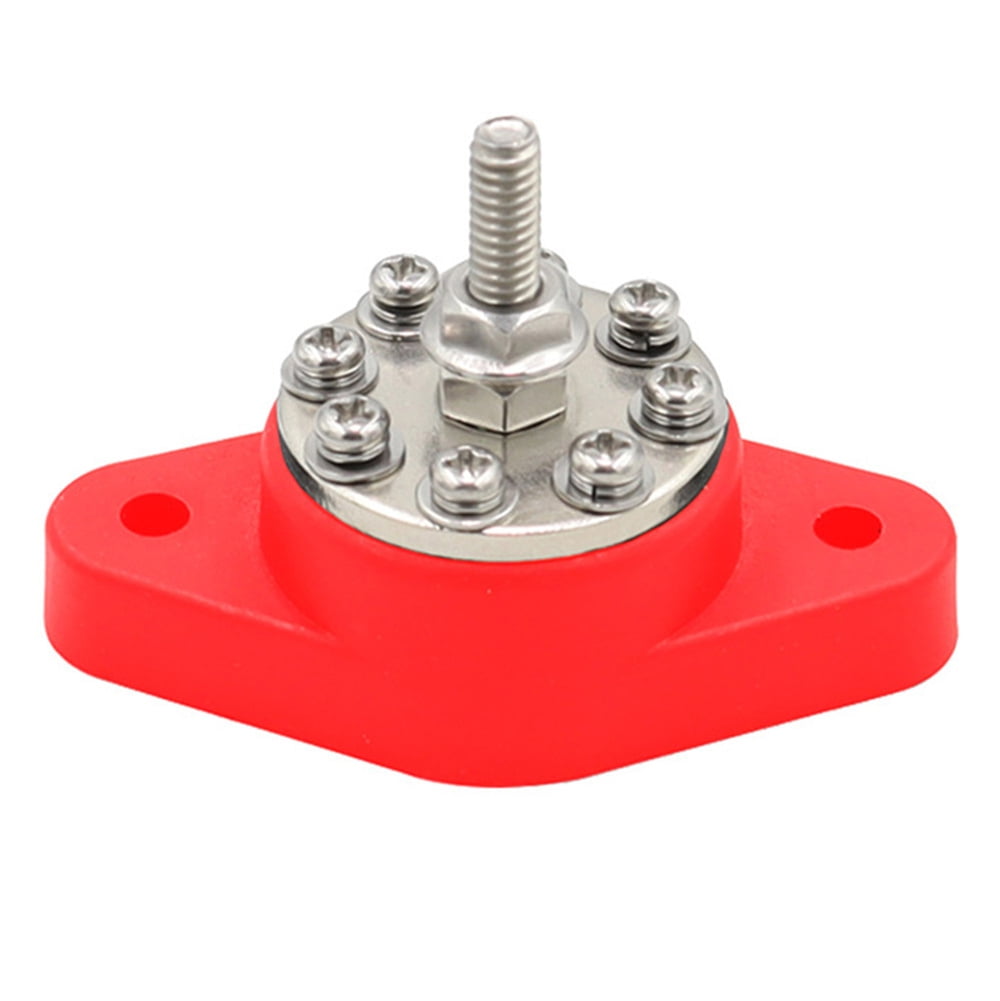 Red Battery Junction Post Bus Bar Power Distribution Block M6 Stud