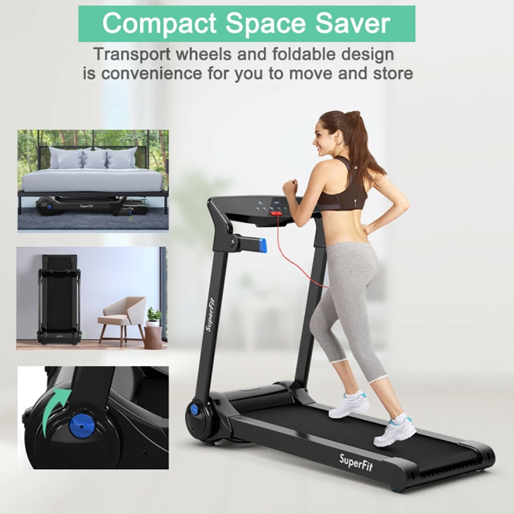 Spaco Walking Machine, Treadmill, 3HP Electric Folding Treadmill with Bluetooth Speaker