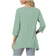 thumbnail image 5 of Arnsht Womens Fashion Tunic Long Sleeve Tops to Wear with Leggings Casual Long Swing Blouses Shirts Loose Fit Dressy Green L, 5 of 7