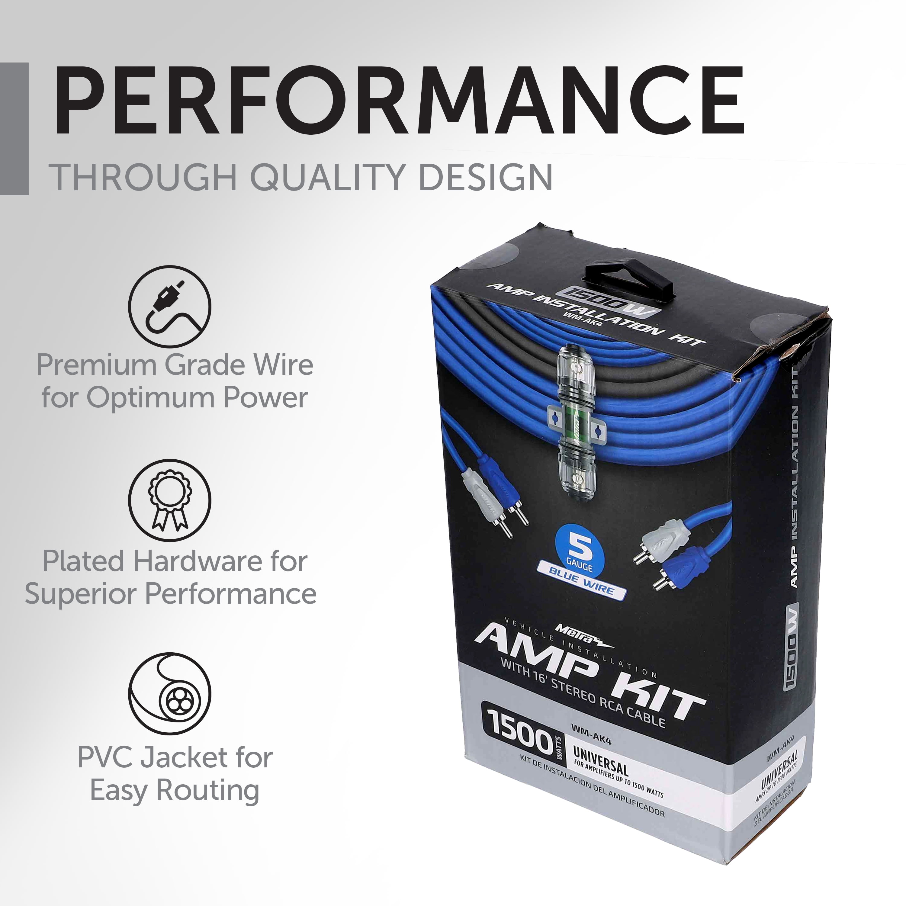 Metra WM-AK4 Amplifier Wiring Installation Kit for Cars - 1500 Watt Capacity