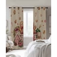 thumbnail image 2 of Beige Gingerbread Christmas Blackout Curtains 96 Inch Length 2 Panels Set, Xmas Tree Gift House Star Full Shading Curtains for Windows, Blackout Curtains for Bedroom Living Room 52"x96", 2 of 8