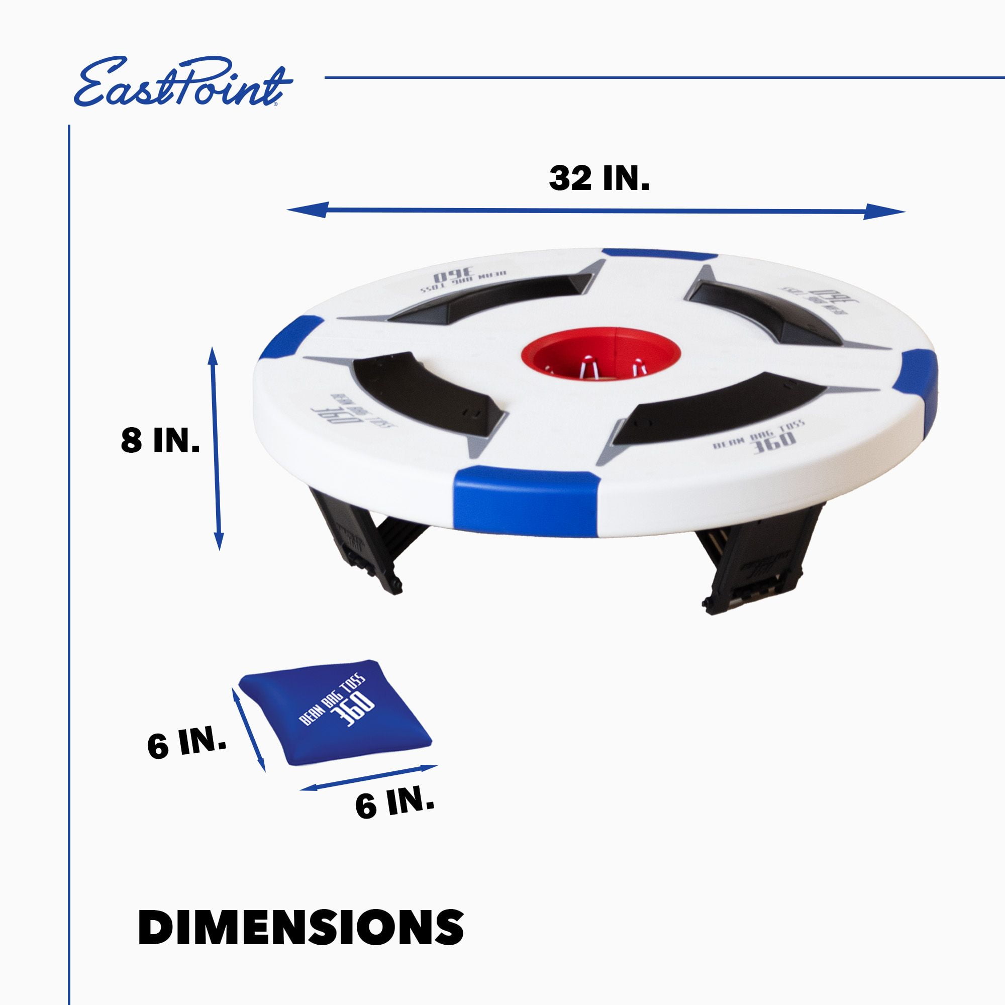 EastPoint Sports Bean Bag Knockout-360 Degree All-Weather Cornhole Set-Includes16 Bean Bags