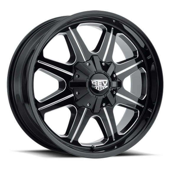 17x9 Rev 823 Series Black and Machined Wheel 5x5 (-12mm)