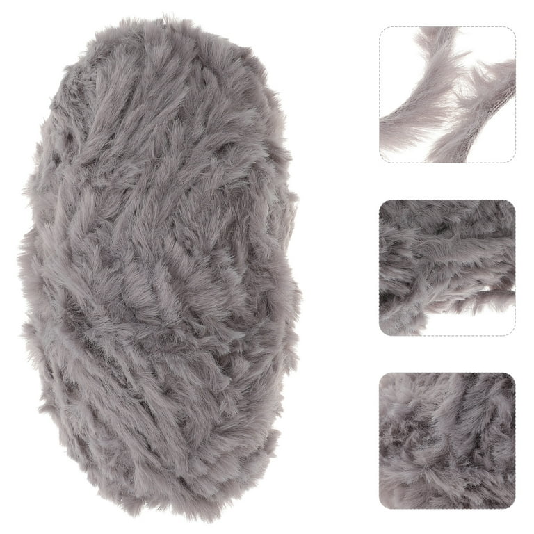 2 Pieces Skeins Soft Fur Yarn Fuzzy Fur Yarn Chunky Fluffy Faux Fur Yarn  Eyelash Yarn Cream Fur Yarn for Crochet Blankets Rugs Clothes Knitting