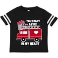 thumbnail image 3 of Inktastic Valentine Fire Truck White and Pink Hearts Boys or Girls Toddler T-Shirt, 3 of 5