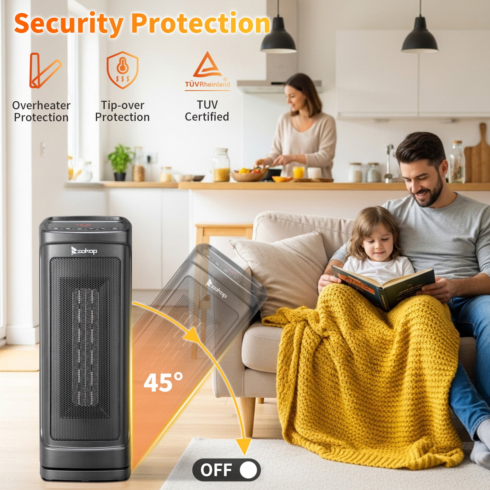 Ktaxon 17 Inches Electric Heaters for Indoor Use with Thermostat