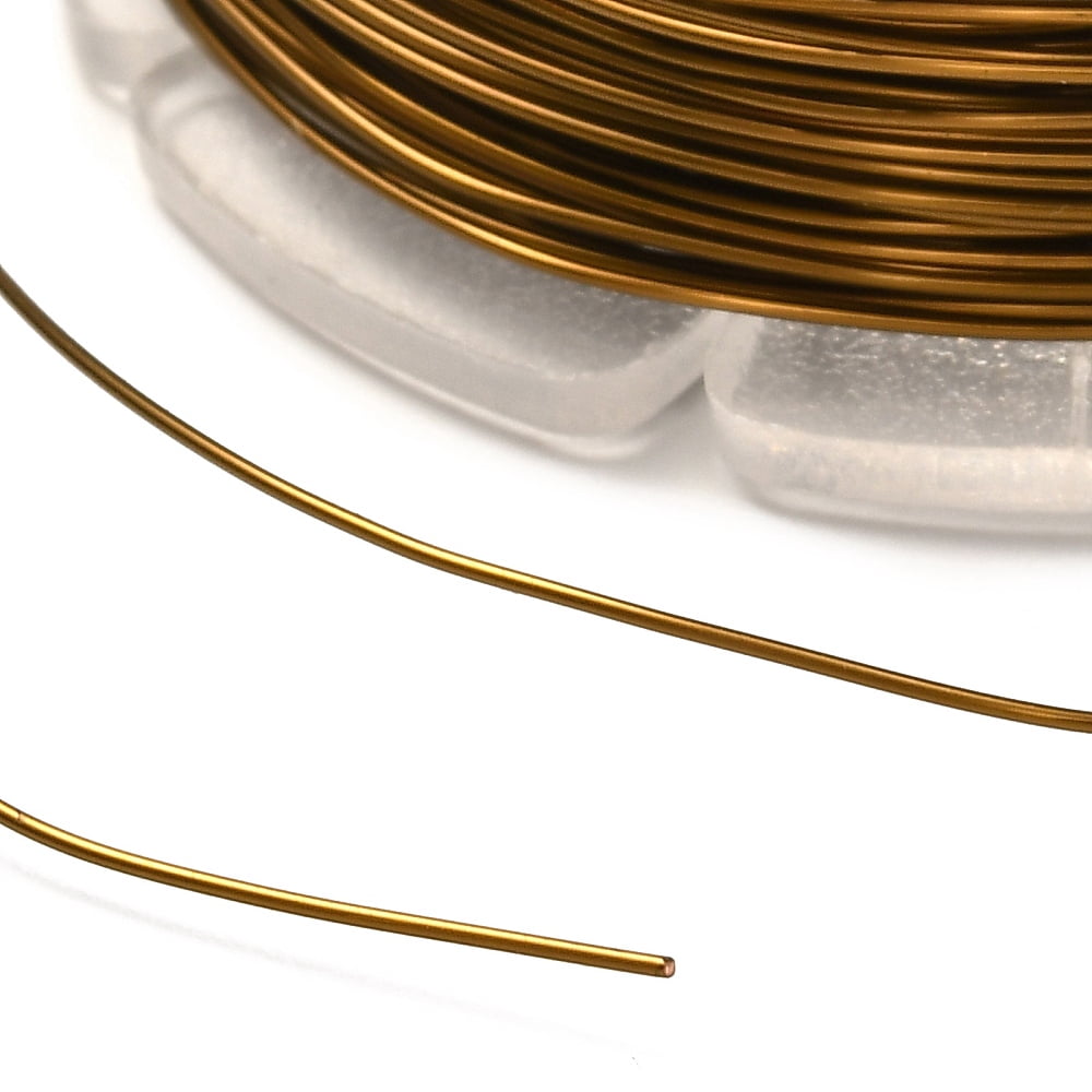 Round Copper Craft Wire for Jewelry Making Long-Lasting Plated Coffee 24 Gauge 0.5mm about 39.37 Feet(12m)/roll.
