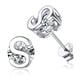 thumbnail image 1 of Pendientes de botón inicial PROSTEEL de Plata esterlina para mujer letra S circonita cúbica, 1 of 8