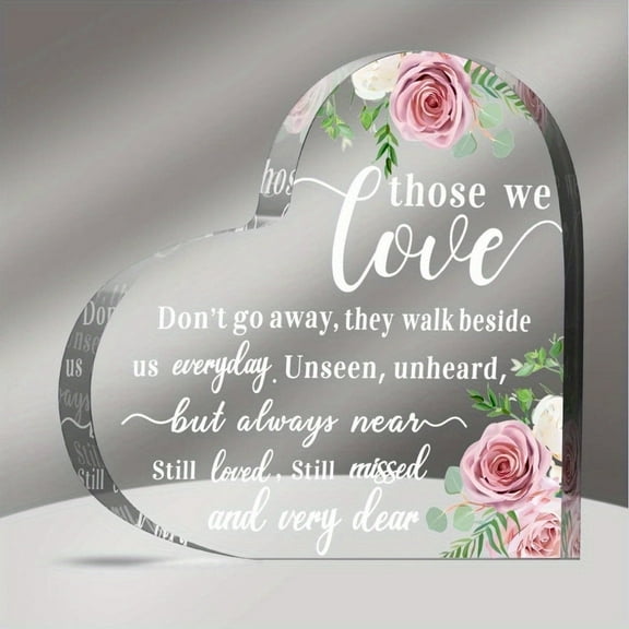 Sympathy Gift Bereavement Gift Arylic Heart In Memorial Of Loved One Gifts Loss Of Father Loss Of Mother Condolence Gift For Table Remembrance Decorations