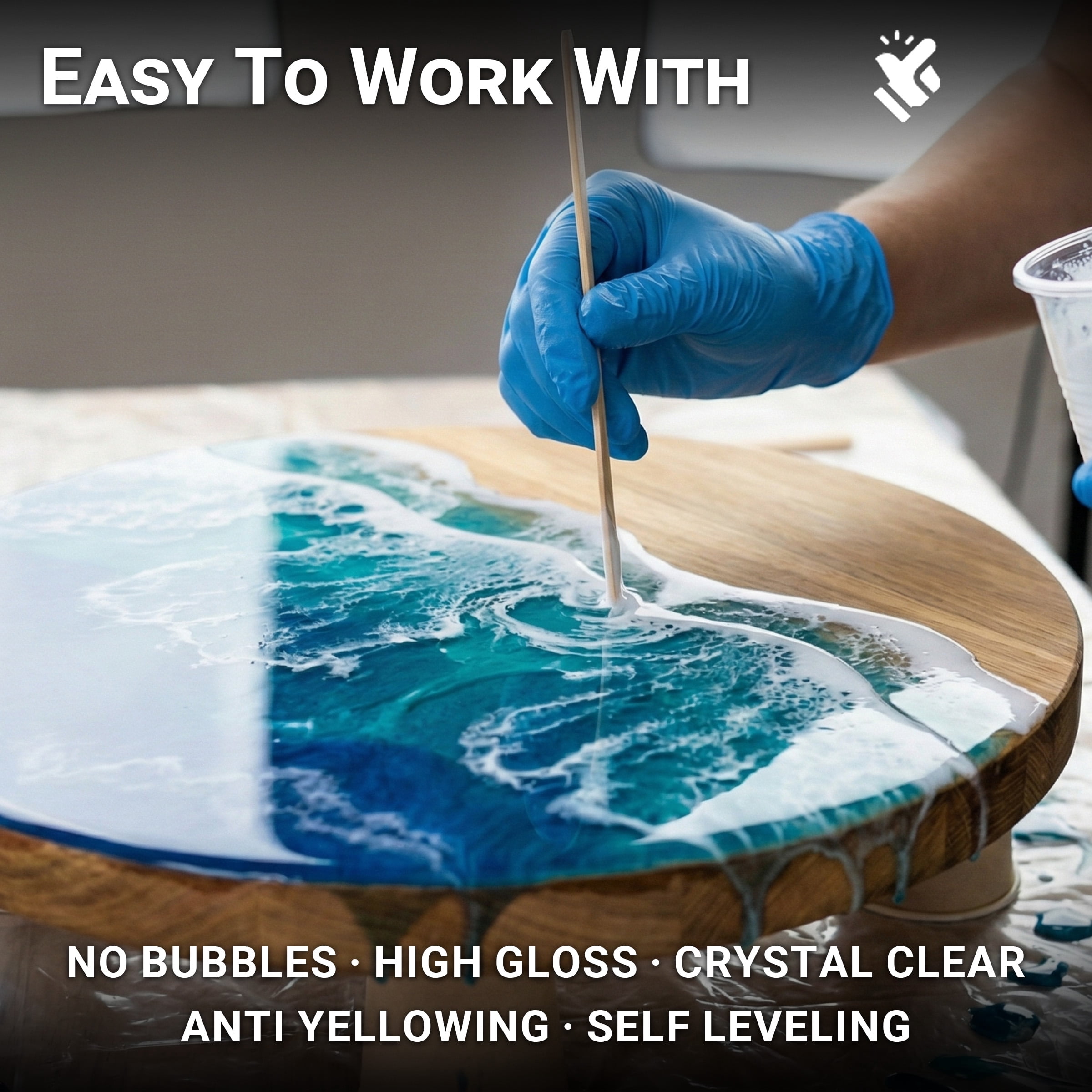 POURLA Epoxy Resin 1 Gallon Kit - Crystal Clear, Anti Yellowing, Bubble Free Art Resin Epoxy for Art, Craft, Casting, and DIY Projects