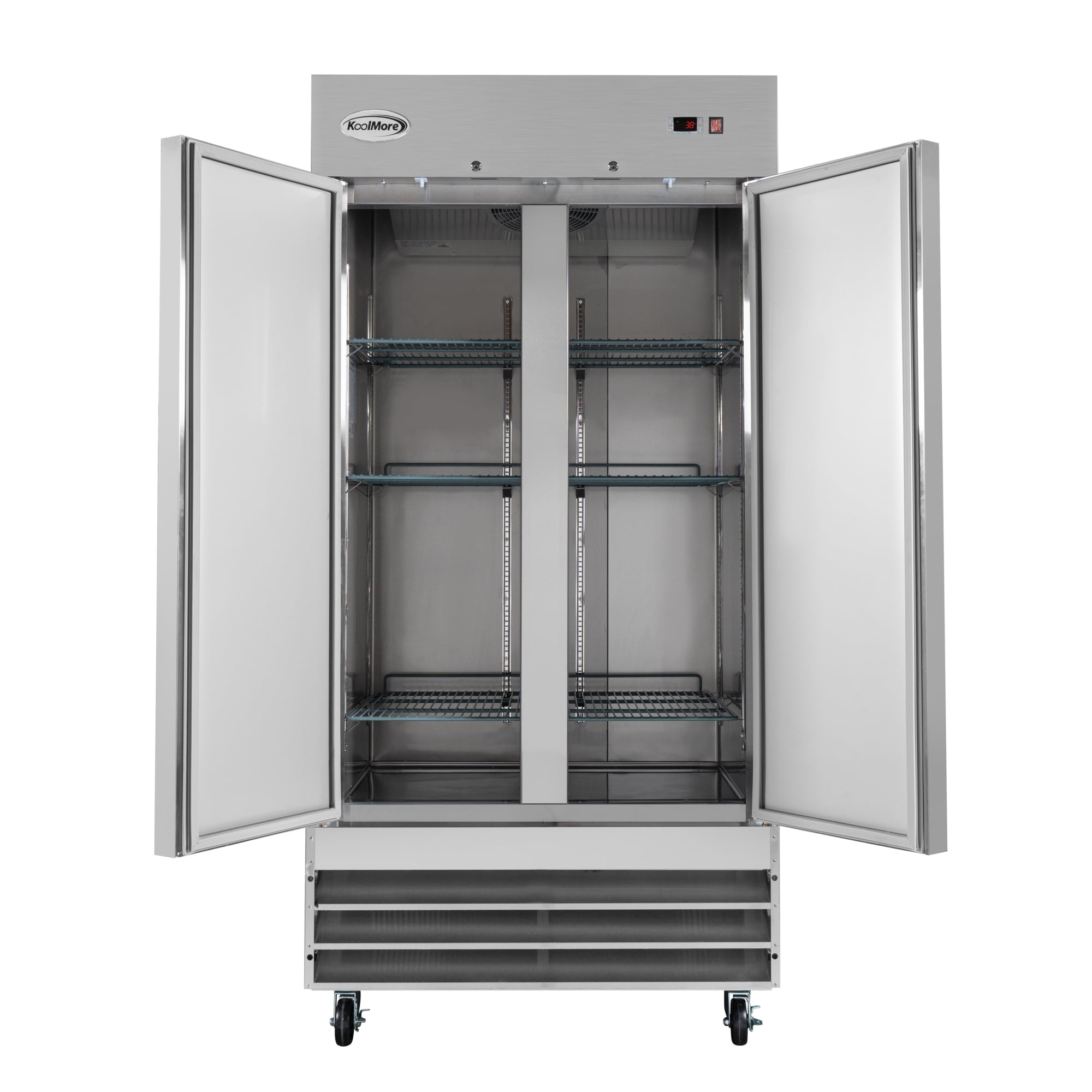 39 in. Commercial Stainless Steel 2-Door Reach-In Refrigerator, 35 cu. ft.