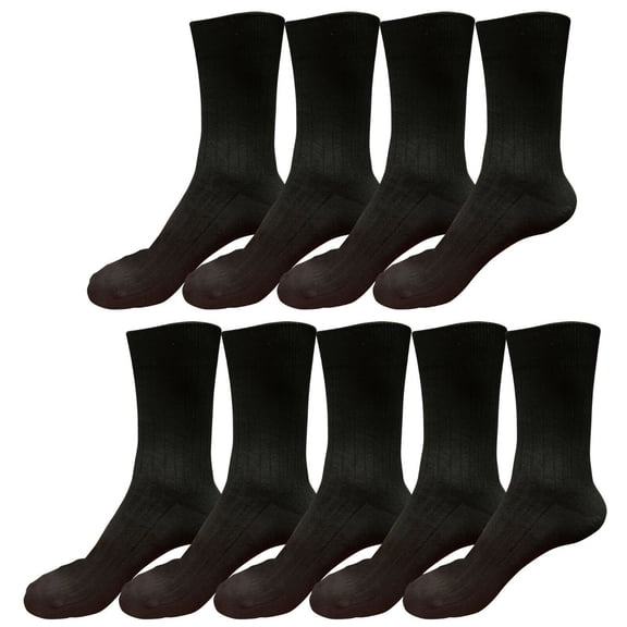 B&Q 9 pairs 98% Cotton Mens Breathable Comfortable Soft Fashion Casual Crew Business Dress Socks Mid Calf Size 9-11