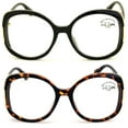 thumbnail image 2 of 2 Pairs Women Oversized Fashion Butterfly Anti Blue Ray UV Reading Glasses Metal Accent Readers +1.50, 2 of 8