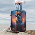thumbnail image 3 of Lsque Starry Sky Meditating Fox Printed Luggage Cover, Travel Luggage Protector,Scratch and Dirt Resistant, Fits 18-32 Inch Luggage - Small, 3 of 9