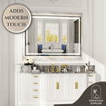 thumbnail image 2 of 60x36" Black Framed LED Mirror with Dual Front & Back Light Strips, 2 of 8