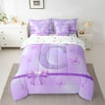 thumbnail image 2 of Manfei Initial Butterfly C 7-Piece Bedding Comforter Set for Female Men Women,Bling Glitter Splash King Bedding Sets,Dreamy Princess Ultra Soft Bed Sheets,Microfiber Bedroom Decor,Reversible, 2 of 8