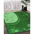 thumbnail image 3 of Ahgly Company Tapis d'Intérieur Lavables en Machine Rectangle Transitionnel Vert Émeraude Profond, 2' x 5', 3 of 7