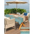 thumbnail image 5 of Outdoor Tablecloth with Umbrella Hole for Patio/Picnic/Party/Camping, Farmhouse Aqua Brown Waterproof Table Cloth Rectangle Table Cover Washable, Vintage Wooden Striped (60"x 120"), 5 of 8