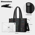 thumbnail image 5 of Teacher Tote Bag,Neon Outline Dinosaurs Teacher Utility Tote Bag,Large Work Tote Bags for Women with Multiple Pockets,Top Zipper Closure,13.8x10.6x6.7 Inch, 5 of 5