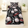 thumbnail image 3 of Erosebridal Baseball Gaming Twin Sheet Sets 3pcs For Teens Boys,Sport Theme Splash Bedding, 3 of 5